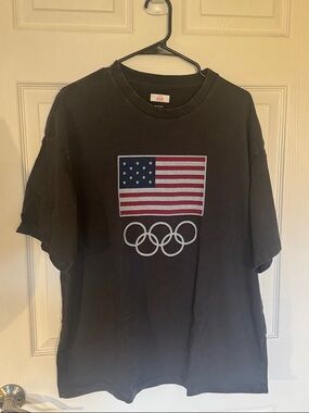 American Eagle Outfitters USA Flag & Olympic Rings Tee